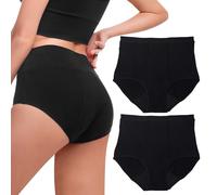 CSGTUO Ropa Interior de Mujer para La Incontinencia,Menstruales Absorbentes,Lavables Algodón Bragas de Reglas Flujo Periódico de Moderado A Abundante,Incontinencia,L,Black