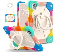 CSHNB Compatible with Huawei Matepad 12X (2024) Case Built-in Pencil Holder Rugged Shockproof Cover,Protective Case W 360 Swivel Kickstand+Hand Strap+Shoulder Strap(Blue 3)