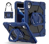 CSHNB Compatible with Huawei Matepad 12X (2024) Case Built-in Pencil Holder Rugged Shockproof Cover,Protective Case W 360 Swivel Kickstand+Hand Strap+Shoulder Strap(Blue 1)