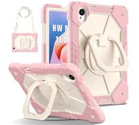 CSHNB For Huawei Matepad 11.5S WiFi: TGR-W09 11.5" (2024 Release) Case Built-in Pencil Holder Rugged Shockproof Cover,Protective Case W 360 Swivel Kickstand+Hand Strap+Shoulder Strap(Rose Gold)