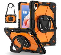CSHNB For Huawei Matepad 11.5S WiFi: TGR-W09 11.5" (2024 Release) Case Built-in Pencil Holder Rugged Shockproof Cover,Protective Case W 360 Swivel Kickstand+Hand Strap+Shoulder Strap(Orange)