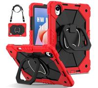 CSHNB For Huawei Matepad 11.5S WiFi: TGR-W09 11.5" (2024 Release) Case Built-in Pencil Holder Rugged Shockproof Cover,Protective Case W 360 Swivel Kickstand+Hand Strap+Shoulder Strap(Rosso)
