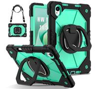 CSHNB For Huawei Matepad 11.5S WiFi: TGR-W09 11.5" (2024 Release) Case Built-in Pencil Holder Rugged Shockproof Cover,Protective Case W 360 Swivel Kickstand+Hand Strap+Shoulder Strap(Black+Green 2)