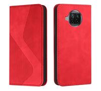 CSHNB Funda Tipo Cartera For Xiaomi Mi 10T Lite 5G/Mi 10i 5G, Compatible con Xiaomi Mi 10i 5G [Funda Interior de TPU a Prueba de Golpes] Funda de Piel sintética con Tapa magnética(Rosso)