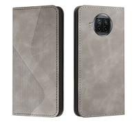 CSHNB Funda Tipo Cartera For Xiaomi Mi 10T Lite 5G/Mi 10i 5G, Compatible con Xiaomi Mi 10i 5G [Funda Interior de TPU a Prueba de Golpes] Funda de Piel sintética con Tapa magnética(Szary)
