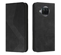 CSHNB Funda Tipo Cartera For Xiaomi Mi 10T Lite 5G/Mi 10i 5G, Compatible con Xiaomi Mi 10i 5G [Funda Interior de TPU a Prueba de Golpes] Funda de Piel sintética con Tapa magnética(Svart)