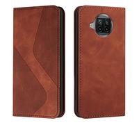 CSHNB Funda Tipo Cartera For Xiaomi Mi 10T Lite 5G/Mi 10i 5G, Compatible con Xiaomi Mi 10i 5G [Funda Interior de TPU a Prueba de Golpes] Funda de Piel sintética con Tapa magnética(Brown)