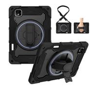 CSHNB Shockproof Case for Honor Pad GT Pro 12.3" / MagicPad 2 12.3" Tablet Cover Kids Case TPU Case Kickstand Rugged Protective Cover with Hand Strap Carrying Strap(Svart)