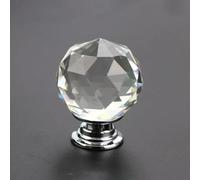 CSHWXY 20 mm, 30 mm, 40 mm, 50 mm, diseño de bola de cristal, pomos de cristal transparente, tirador de cajón de armario, tiradores de armario de cocina, herrajes, base plateada, Dia.40mm