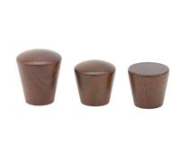 CSHWXY 6 pomos de madera para armarios, tiradores cónicos para puertas y cajones, tiradores redondos de cocina de un solo agujero, herrajes para muebles, nogal, madera, 22 x 20 mm