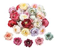 Csirnto Flores Artificiales Decoracion 42 Piezas Mini Flores de Seda Cabezas de Flores 4.5cm Flores de Tela Multicolor Flores Artificiales para DIY Adornos Accesorios Artesanía Decoración del Hogar