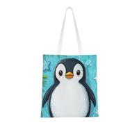 CSIVKEJ Bolsa de lona para mujer, bolsa de hombro casual, reutilizable, multiusos, bolsa de comestibles, Lindo pingüino 6, Talla única
