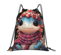 CSIVKEJ Bolsas con cordón para gimnasio, deportes, viajes, trabajo, bolsa de yoga, unisex, para adultos, Axolotl Christmas 16, Talla única