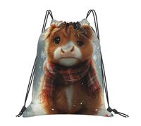 CSIVKEJ Bolsas con cordón para gimnasio, deportes, viajes, trabajo, bolsa de yoga, unisex, para adultos, Christmas Highland Cow 10, Talla única