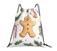 CSIVKEJ Bolsas con cordón para gimnasio, deportes, viajes, trabajo, bolsa de yoga, unisex, para adultos, Christmas Gingerbread 1, Talla única
