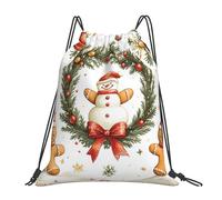 CSIVKEJ Bolsas con cordón para gimnasio, deportes, viajes, trabajo, bolsa de yoga, unisex, para adultos, Gingerbread Christmas 1, Talla única