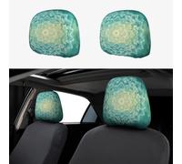 CSIVKEJ Fundas para reposacabezas de coche, 2 piezas, con estampado de flores de mandala, protector para reposacabezas de asiento de coche, compatible con la mayoría de los vehículos, accesorios