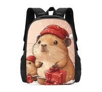 CSIVKEJ Mochila ligera para hombres y mujeres, para viajes diarios, viajes de negocios, senderismo, Christmas Capybaras 3, Talla única