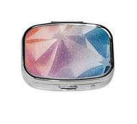 CSIVKEJ Pastillero cuadrado con estampado de arco iris, 2 compartimentos, bolsillo decorativo, portátil, mini organizador de medicamentos de viaje