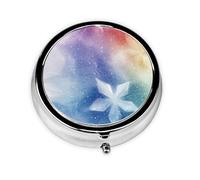 CSIVKEJ Pastillero redondo con estampado de arco iris con 3 compartimentos, portátil, mini bolsillo para viajes, medicinas, tabletas, vitaminas, organizador