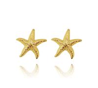 CSIYANJRY99 Pendientes de estrella de mar dorados para mujer, aretes gruesos de estrella de mar, joyería de playa de verano para mujer, zinc, sin piedras preciosas, Zinc, Sin piedra preciosa