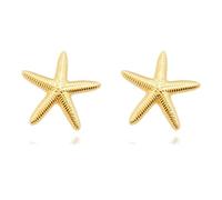 CSIYANJRY99 Pendientes de estrella de mar dorados para mujer, aretes gruesos de estrella de mar, joyería de playa de verano para mujer, zinc, sin piedras preciosas, Zinc, Sin piedra preciosa