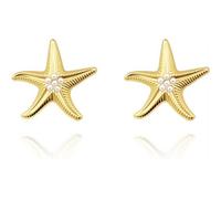 CSIYANJRY99 Pendientes de estrella de mar dorados para mujer, aretes gruesos de estrella de mar, joyería de playa de verano para mujer, zinc, sin piedras preciosas, Zinc, Sin piedra preciosa