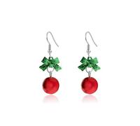 CSIYANJRY99 Pendientes de lazo para mujer, aretes de lazo de perlas para mujer, aretes de lazo de Navidad, aretes de lazo de cinta dorada, regalos de Navidad 2024, Zinc, Sin piedra preciosa