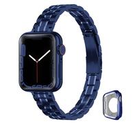 CSJCUBIC Metal band Compatible with Apple Watch Band 38mm 40mm 41mm 42mm 44mm 45mm for women Slim and Thin Stainless Steel Replacement Adjustable Wri