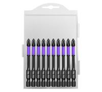 cskky 10 puntas de destornillador cruz magnéticas PH2 antideslizantes con dureza y brocas impacto .otc