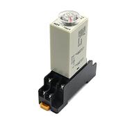 CSKWLLNBC AC 110V 220V 380V botón Giratorio de retardo Encendido DPDT 5S 10S 30S 60S 3M 5M 10M 30M Temporizador relé Tiempo sincronización H3Y-2 con Enchufe Base(Voltage AC 380v,0-30 Seconds)