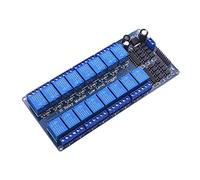 CSKWLLNBC Módulo de Escudo relé 16 Canales DC 5V 12V con optoacoplador LM2576 Interfaz microcontroladores Relé Potencia(5V)