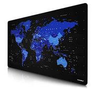 CSL - Alfombrilla de ratón de Gran tamaño 1200 x 600 mm, diseño de Mapa del Mundo, Gran tamaño, Mejora la precisión y Velocidad - XXL Gaming para Logitech ratón y Teclado - Azul
