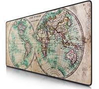 CSL - Alfombrilla de ratón de Gran tamaño 900 x 400mm - Mouse Pad Gaming XXL - Precisión y Velocidad en Juegos - Antideslizante, Resistente al Agua - Superficie de Tejido - Motivo Mapamundi Antiguo