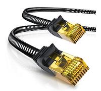 CSL - Cable de red Cat 7 de 5 m, plano y fino, para 10 Gigabit de alta velocidad, cable de Internet, cable plano, cable de instalación, cable RJ45 de 10 Gbps, Cat.7, para conmutador, router, módem,