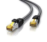 CSL - Cable de red Ethernet LAN Gigabit Ethernet de 20 m, revestimiento de algodón, 10000 Mbit s, cable de conexión, cable crudo cat. 7, apantallamiento S FTP PIMF con conector RJ 45, punto de acceso