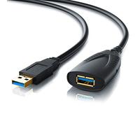CSL - Cable repetidor de extensión 5 m Metros USB 3.2 Activo con amplificación de señal - Amplificador de señal repetidor - USB 3.0 Super Speed - Negro
