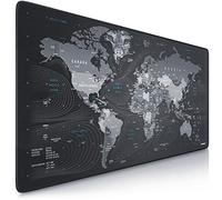 CSL-Computer TITANWOLF XXL Speed Gaming Alfombrilla de ratón - 900 x 400 mm - XXL Alfombrilla de ratón - Tamaño Grande - Mejora la precisión y la Velocidad - Antideslizante - Diseño Mapa Mundial
