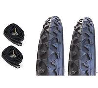 CSM 2 Neumáticos Negro para Bici Bicicleta 14 X 1.75 + 2 Cámaras de Aire Compatible