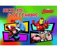 CSN8402 - Lote de 25 tarjetas postales de Marvel Vengadores, superhéroes, Iron Man, Capitán Thor América, San Nicolás, 6 de diciembre, licencia oficial, formato 10,5 x 15 cm