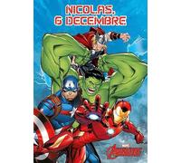 CSN9409 - Lote de 25 tarjetas postales de Marvel Vengadores, superhéroes, Iron Man, Hulk, Capitán América, San Nicolás, 6 de diciembre, licencia oficial, formato 10,5 x 15 cm
