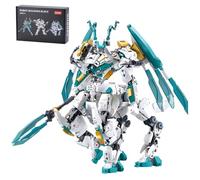 CSNRHG Caballo Blanco Dragón Samurái mech Robot Modelo Caballero 2 en 1 Juego de Construcción de Bloques Mitológico Cumpleaños para Niños de 8+ Adultos Adolescentes 731 Piezas