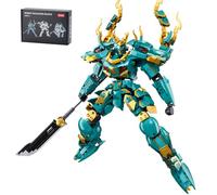 CSNRHG Green Dargon - Robot mecánico samurai con lanza, modelo de bloques de construcción, juego de juguetes mítico cumpleaños para niños mayores de 8 años, adultos, adolescentes, 704 piezas