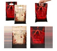 Csoisoy 50uds Welcome to Another World Bolsas de Regalo, Bolsas de Golosinas con Tema Extraño Decoraciones Prácticas Fiestas Rojo y Negro Adequado para Cumpleaños Evento Suministros Fiestas