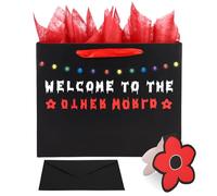 Csoisoy Welcome to the Other Side Set Bolsas Regalo, Temática Demonio Invertido Bolsas de Regalo para Fiesta con Tarjeta Felicitación Sobre y Papel Crepé para Temática Diablo Halloween Fiesta Decorar