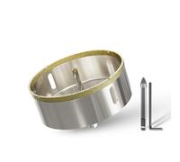 CSOOM Broca de cristal de 105 mm con 2 brocas de centrado, broca para azulejos, cerámica, mármol, piedra caliza