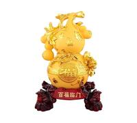 CSPJPIZIYB Adorno de Calabaza para Atraer la Riqueza, Estatua Wu Lou de Feng Shui, Tallada a Mano en Resina, para el Hogar, la Sala de Estar, la Entrada o la Oficina(Large)