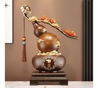 CSPJPIZIYB Estatua de Calabaza Feng Shui, Decoración de Resina Wu Lou, con Cuenco de la Abundancia, para la Buena Suerte, para Colocar en la Sala de Estar, la Oficina o la Entrada(Brown)
