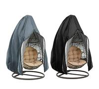 CSPone Funda para Silla Colgante Impermeable Cubierta de Silla Colgante para Patio Antipolvo Funda Mecedora Silla de Columpio de Huevos Silla Flotante Jardin Exterior (Negro)