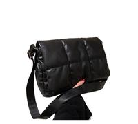 CSSHNL Bolso Acolchado Mujer Bolsos de hombro de algodón for mujer, bolso cruzado de cuero sintético con plumón(Black)